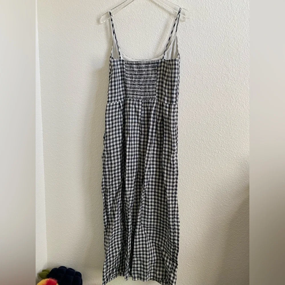 Quince Black and White Gingham Midi Dress - Picture 3 of 5